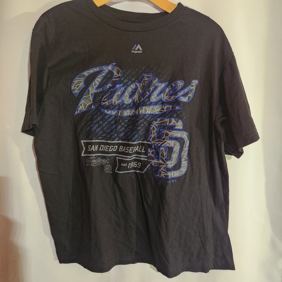 Majestic Other - San Diego Padres Majestic Triple Peak Black T-shirt‎ L
